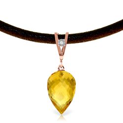 ALARRI 9.51 Carat 14K Solid Rose Gold Savoire Faire Citrine Necklace