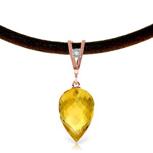 ALARRI 9.51 Carat 14K Solid Rose Gold Savoire Faire Citrine Necklace