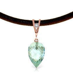 ALARRI 11.26 CTW 14K Solid Rose Gold Savoire Faire Blue Topaz Necklace