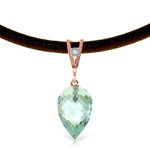 ALARRI 11.26 CTW 14K Solid Rose Gold Savoire Faire Blue Topaz Necklace