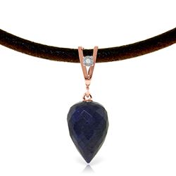 ALARRI 13.01 Carat 14K Solid Rose Gold Savoire Faire Sapphire Necklace