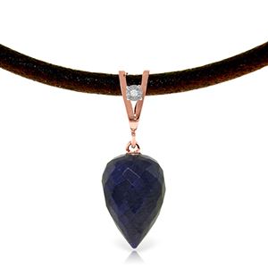 ALARRI 13.01 Carat 14K Solid Rose Gold Savoire Faire Sapphire Necklace