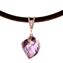 ALARRI 10.76 CTW 14K Solid Rose Gold Savoire Vivre Amethyst Necklace