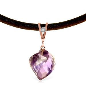 ALARRI 10.76 CTW 14K Solid Rose Gold Savoire Vivre Amethyst Necklace