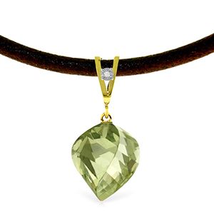 ALARRI 13.01 Carat 14K Solid Gold Savoire Vivre Green Amethyst Necklace