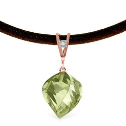 ALARRI 13.01 Carat 14K Solid Rose Gold Savoire Vivre Green Amethyst Necklace