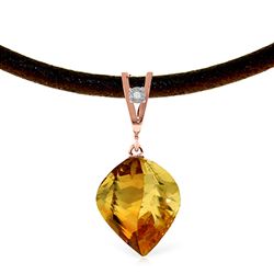 ALARRI 11.76 Carat 14K Solid Rose Gold Savoire Vivre Citrine Necklace