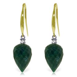 ALARRI 25.9 Carat 14K Solid Gold Duchess Emerald Diamond Earrings