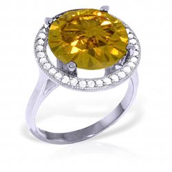 ALARRI 6.2 Carat 14K Solid White Gold Conjure Up Citrine Diamond Ring