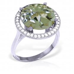 ALARRI 5.2 CTW 14K Solid White Gold Life On Purpose Green Amethyst Diamond Ring