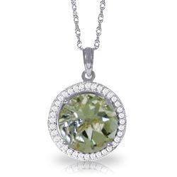 ALARRI 5.2 CTW 14K Solid White Gold Diamond Green Amethyst Necklace