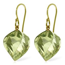 ALARRI 26 Carat 14K Solid Gold Ella Green Amethyst Earrings