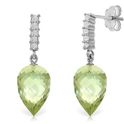 ALARRI 19.15 Carat 14K Solid White Gold Life In My Heart Green Amethyst Earrings