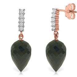 ALARRI 24.65 Carat 14K Solid Rose Gold Earrings Diamond Black Spinel