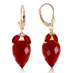 ALARRI 27.1 Carat 14K Solid Gold Earrings Pointy Briolette Ruby