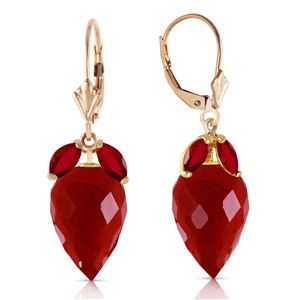 ALARRI 27.1 Carat 14K Solid Gold Earrings Pointy Briolette Ruby