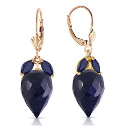 ALARRI 26.8 Carat 14K Solid Gold Earrings Pointy Briolette Sapphire