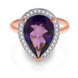 ALARRI 3.41 Carat 14K Solid Rose Gold Lana Amethyst Diamond Ring