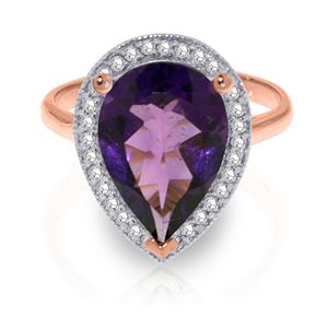 ALARRI 3.41 Carat 14K Solid Rose Gold Lana Amethyst Diamond Ring