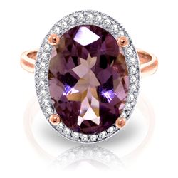ALARRI 5.28 Carat 14K Solid Rose Gold Loren Amethyst Diamond Ring