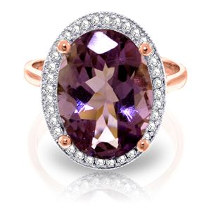 ALARRI 5.28 Carat 14K Solid Rose Gold Loren Amethyst Diamond Ring