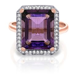ALARRI 5.8 CTW 14K Solid Rose Gold Isabella Amethyst Diamond Ring