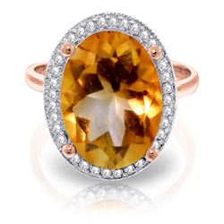 ALARRI 5.28 Carat 14K Solid Rose Gold Loren Citrine Diamond Ring