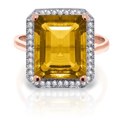 ALARRI 5.8 CTW 14K Solid Rose Gold Isabella Citrine Diamond Ring