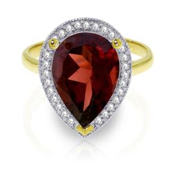 ALARRI 4.06 Carat 14K Solid Gold Shade Of Love Garnet Diamond Ring