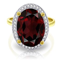 ALARRI 6.18 Carat 14K Solid Gold The Color Red Garnet Diamond Ring