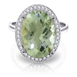 ALARRI 5.28 Carat 14K Solid White Gold Ariela Green Amethyst Diamond Ring