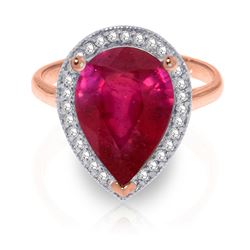 ALARRI 5.51 Carat 14K Solid Rose Gold Lana Ruby Diamond Ring