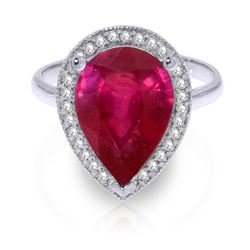 ALARRI 5.51 Carat 14K Solid White Gold w/ in Distance Ruby Diamond Ring