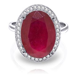 ALARRI 7.93 Carat 14K Solid White Gold w/ in Your Heart Ruby Diamond Ring