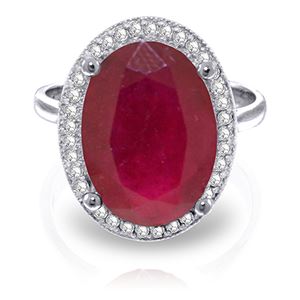 ALARRI 7.93 Carat 14K Solid White Gold w/ in Your Heart Ruby Diamond Ring