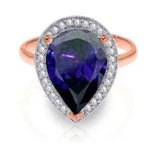 ALARRI 5.26 CTW 14K Solid Rose Gold Lana Sapphire Diamond Ring