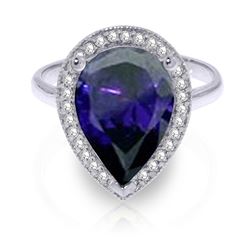 ALARRI 5.26 Carat 14K Solid White Gold Undanced Dance Sapphire Diamond Ring