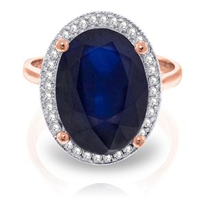 ALARRI 6.58 CTW 14K Solid Rose Gold Loren Sapphire Diamond Ring