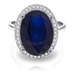ALARRI 6.58 Carat 14K Solid White Gold Love Is Generous Sapphire Diamond Ring