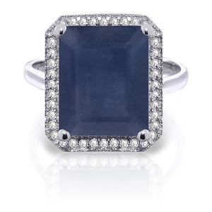 ALARRI 6.6 CTW 14K Solid White Gold Love Is Courageous Sapphire Diamond Ring