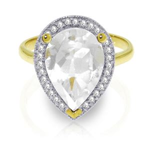 ALARRI 5.61 Carat 14K Solid Gold Pouting Heart White Topaz Diamond Ring