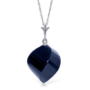 ALARRI 15.25 CTW 14K Solid White Gold Necklace Twisted Briolette Sapphire