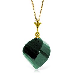 ALARRI 15.25 CTW 14K Solid Gold Necklace Twisted Briolette Emerald