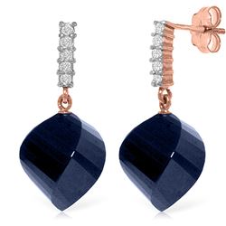 ALARRI 30.65 Carat 14K Solid Rose Gold Earrings Diamond Sapphire