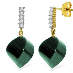 ALARRI 14K Solid Gold Earrings w/ Diamonds & Emeralds