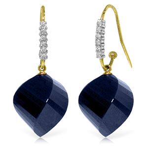 ALARRI 30.68 CTW 14K Solid Gold Romantica Sapphire Diamond Earrings