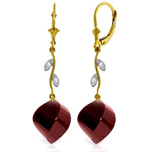 ALARRI 30.52 Carat 14K Solid Gold Diamond Spiral Ruby Earrings