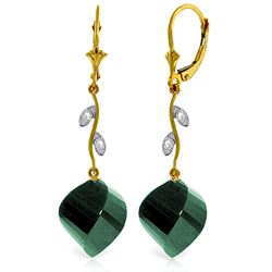 ALARRI 14K Solid Gold Diamonds & Spiral Emeralds Earrings