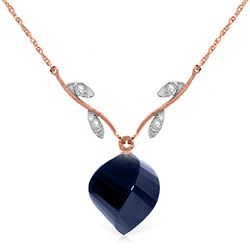 ALARRI 15.27 Carat 14K Solid Rose Gold True Romance Sapphire Necklace