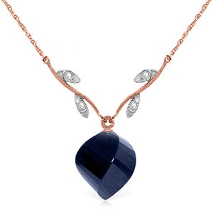 ALARRI 15.27 Carat 14K Solid Rose Gold True Romance Sapphire Necklace